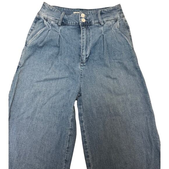 Madewell Pleated Wide-Leg Denim Pants / Jeans — Size 0 — Gently Used - Picture 2 of 7